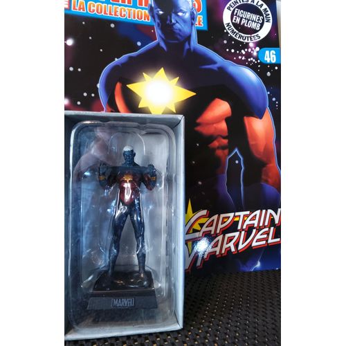 Figurine Plomb Collection Marvel Super Héroes N° 46 : Captain Marvel Avec Son Fascicule