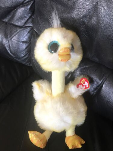 Peluche Oiseau Jaune Ty Beanie Boos - Benedict The Yellow Chick Medium Buddy Taille 9" Mwmt - Peluche 30cm