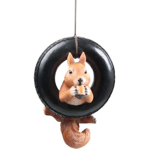 Ecureuil Rigolo En Résine Pneu