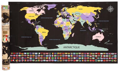 Poster à gratter Carte du monde