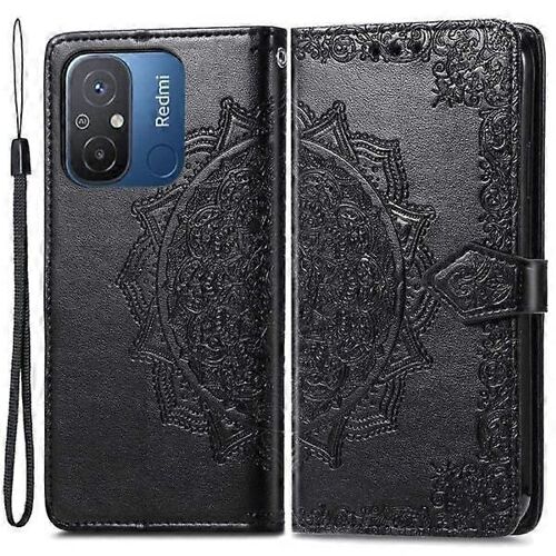 Mandala Xiaomi Redmi 12c / 11a Flip Fodral - Svart Svart