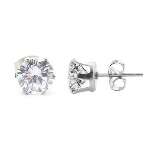 Lot De 2 Bijoux De Piercing De Boucle D'oreille En Cristal D'argent - Argent 8mm