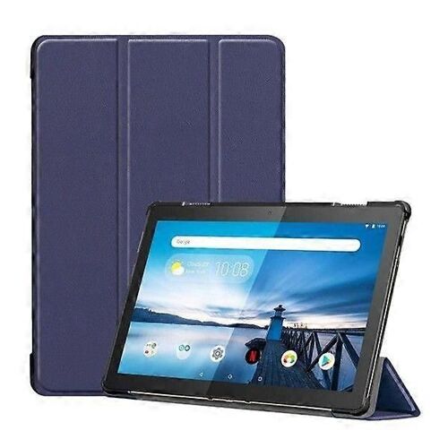 Lenovo Tab M10 Étui En Cuir À Trois Volets - Bleu Foncé Bl