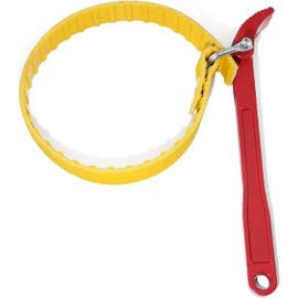 Clé à sangle de ceinture polyvalente d'une capacité de 6,3 » (160 mm), sangle réglable en longueur de 23 » (585 mm) et poignée en acier de 12 » (300 mm) jaune