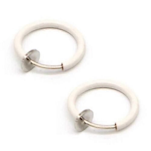 Lot De 2 Faux Piercing Blanc Sans Trou Nez Anneau Septum Anneau À Lèvres Blanc