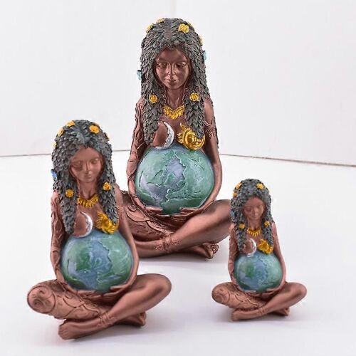 3 Pcs Éthéré Terre Mère Gaïa Sculpture Art Statue Peinture Décor Figurin