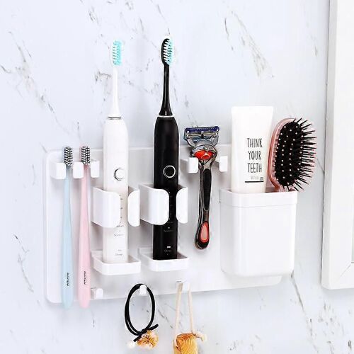 Porte-Rasoir Pour Brosse À Dents Pour Douche : Organisateur Mural De Brosse À Dents - Support De Suspension Auto-Adhésif Pour Salle De Bain Dentifrice Rasoir Luffa Et Électrique