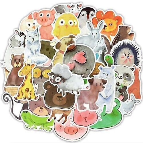 50 stickers stickers - Motif animal - Cadeau de Noël multicolore dessin animé