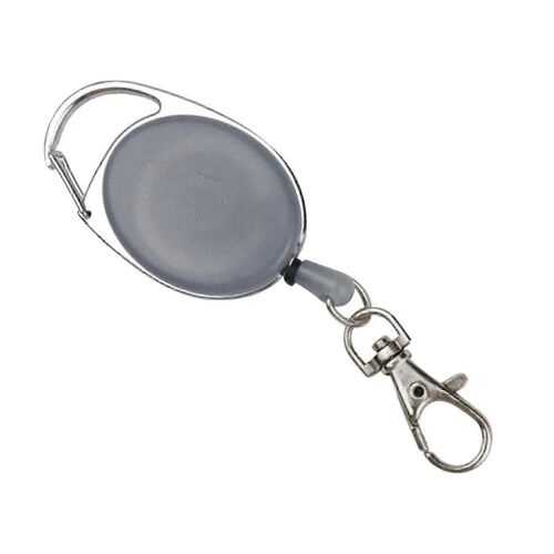 Porte-clés rétractable Heavy Duty antivol Crochet rapide Portable Multi fonctionnel Rétractable Porte-clés Lanière Gris
