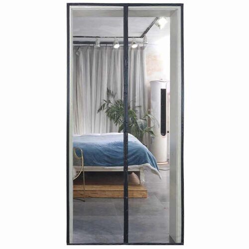 Porte en maille magnétique avec porte coulissante en verre plein cadre Taille de la porte 85 * 205cm