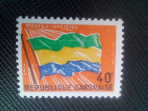 Timbre Gabon Y T S 12 Timbre De Service Officiel, Drapeau Du Gabon 1972 ( 160308 )