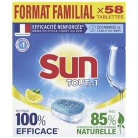 Tablette lave-vaiselle Sun tout en 1 citron x58