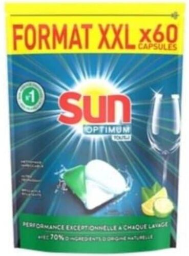 Capsules lave-vaisselle Sun optimum tout en 1 citron x60