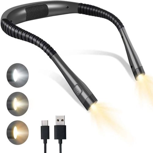 Lampe De Lecture Tour De Cou Livre - Flexible, 3 Modes, Pour La Lecture Goodnice