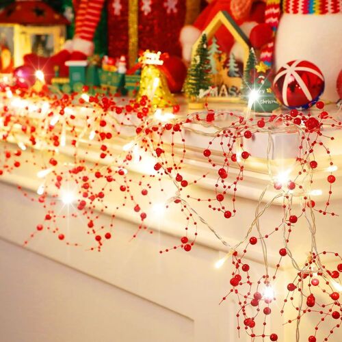 Guirlande Lumineuse De Perles De Baies De Noël 5m - Lumières Festives À Piles Goodnice