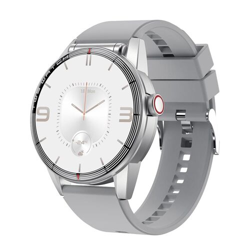 Montre Connectée 2 En 1 Avec Écouteurs Appels Bluetooth Suivi Cardiaque Silver Silicone Strap YONIS
