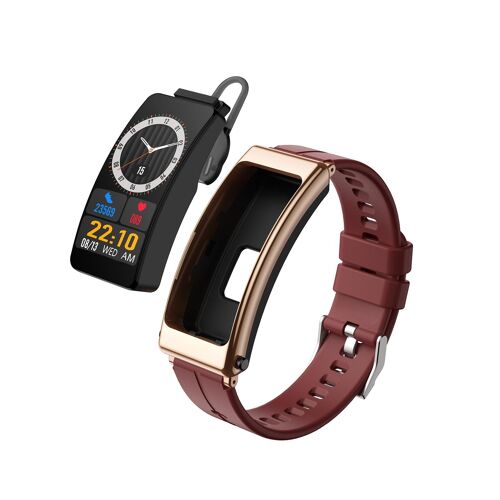 Montre Connectée Bluetooth Multifonction: Appels Musique Podomètre Surveillance Santé Rouge Yonis