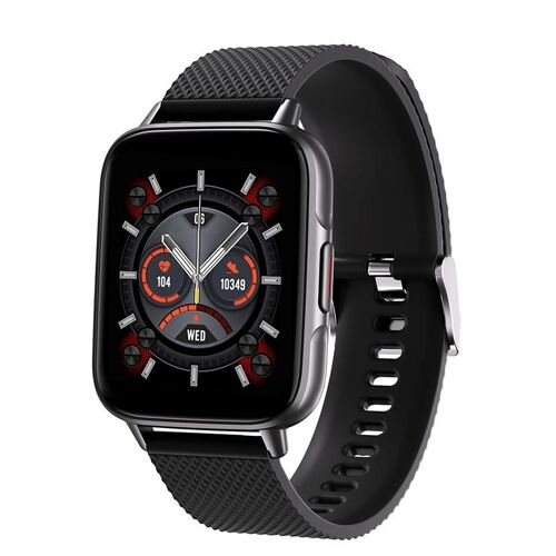 Montre Connectée Santé Ecran Carré 1.7' Surveillance Cardiaque Et Oxygène Ip67 Noir Yonis