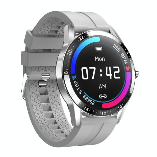 Montre Connectée Ip67 Étanche Suivi Santé Sommeil Fréquence Cardiaque Écran Ips 1.3 Gris Yonis