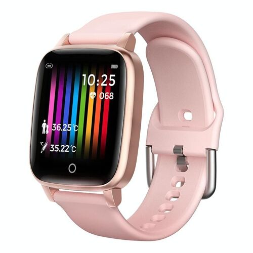 Montre Connectée Sportive Avec Mesure Température Et Suivi Santé Ip67 Rose Yonis