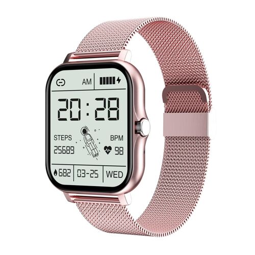 Montre Connectée Femme Ip67 Étanche Contrôle Musique Appel Bluetooth Moniteur Santé Rose Yonis