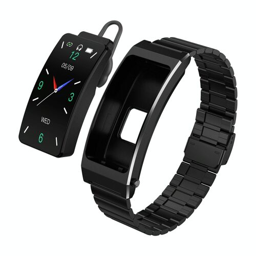 Bracelet Connecté Élégant Suivi Sommeil et Oxygène Sanguin Écran TFT 1.14 Noir YONIS
