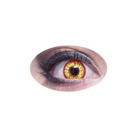 Lentilles De Contact Loup Garou - Ptit Clown - Rouge Avec Iris Jaune - Adulte 