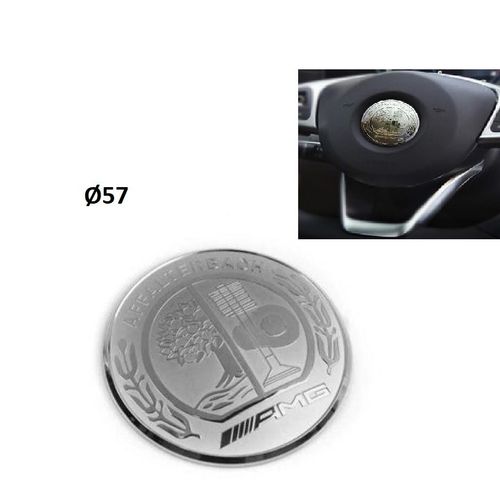 Emblème De Volant Mercedes-Benz Logo 57 Mm - Gris Silver Apple Tree Amg
