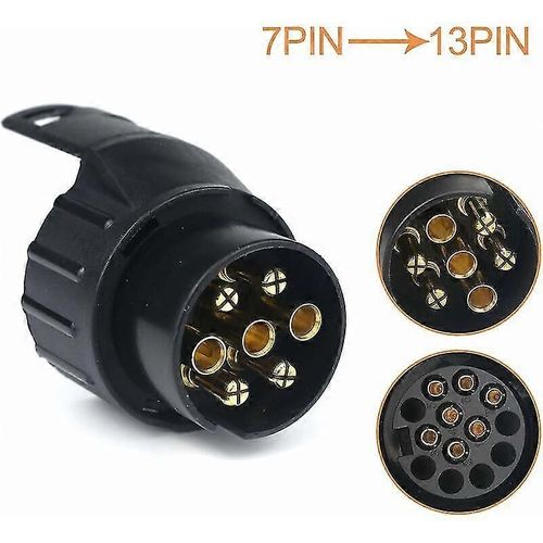 7/13 Adaptateur De Prise De Remorque 7 À 13 Broches Attelage Connecteur De Fiche 7 Pôle À 13 Broches Pour Remorque De Voiture, Tracteur, Caravane, Porte-Vélos