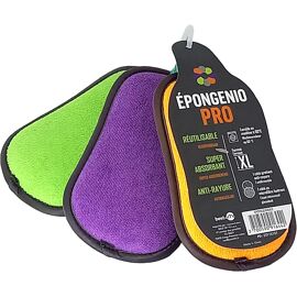 EPONGENIO XL - Lot de 3 Éponges Lavables et Réutilisables - Anti Rayure et Multi-Surfaces - Spécial Bricolage et Jardinage