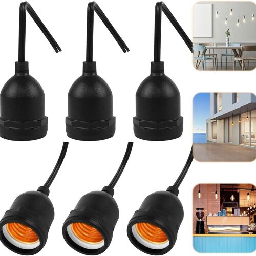 Douilles E27, paquet de 6 adaptateurs de support de lampe E27 étanches goodnice