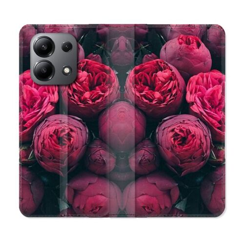 Housse Cuir Portefeuille Pour Xiaomi Redmi Note 13 4g Fleur Pivoine