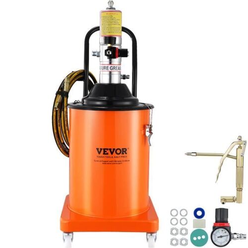 Pompe A Graisse Pneumatique - Vevor - Pompe À Seau De Graisse Pneumatique Avec Baril De Graisse 20 L Sur Roues Tuyau 4 M