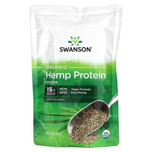 Swanson Poudre De Protéines De Chanvre Biologique, Non Aromatisée, 425 G 
