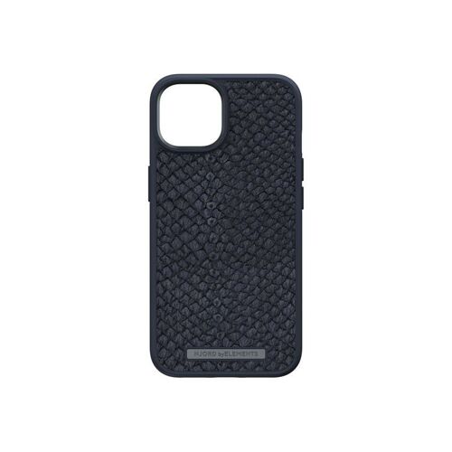 Njorð byELEMENTS - Coque de protection pour téléphone portable - Vindur - compatibilité avec MagSafe - plastique, cuir de saumon - gris foncé - pour Apple iPhone 14 Plus
