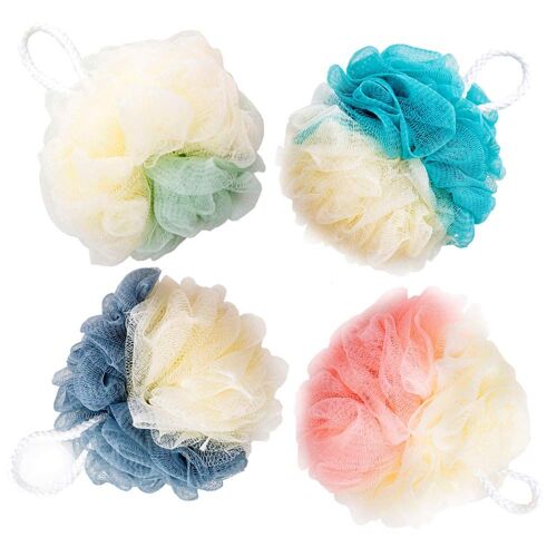 Éponges Fleurs De Bain En Maille Boule Éponge Exfoliante Pour Le Corps Éponge Loofahs Bain De Mousse Fleur De Douche Exfoliante Pour Femmes Hommes Exfolier La Peau Nettoyer La Peau Apaisante 