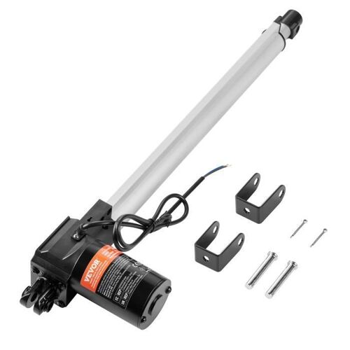 Actionneur Linéaire- VEVOR- Robuste- 12V-400mm 1320lb-6000N 5mm-s- Protection IP44 pour Portes Électriques, Machines Industrielles