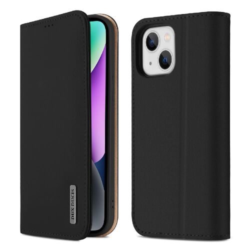 Iphone 13 Dux Ducis Porte-Carte Étui Pour De Protection Coque Magnétique À Fermeture, Cuir Premium Étui En Cuir - Noir