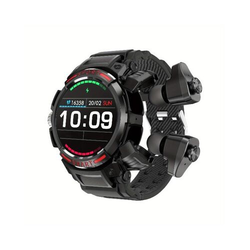 Rainbuvvy Gt100 1,46 Pouces Smartwatch Tws Bt Casque 2 - En - 1 Nfc 100 + Mode Sportif Montre Double Appel Noir