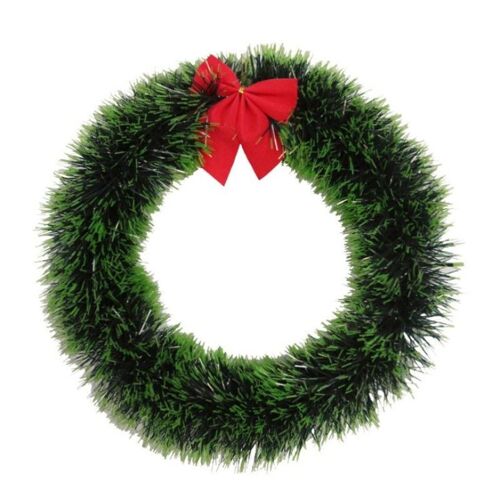 Kateluo Couronne de Noël, Couronne de Porte Bowknot, Couronne de décoration de Noël goodnice