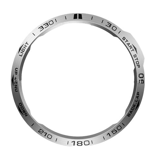 Lunette Argentée Élégante Pour Garmin Fenix 6x - Inscriptions Noires