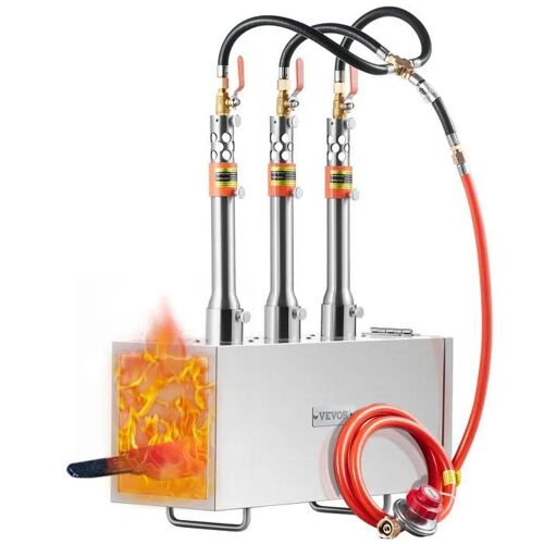 Four de Fusion Carré-VEVOR-Forge au Gaz Propane-avec 3 Brûleur-Température Max 1427 ¿