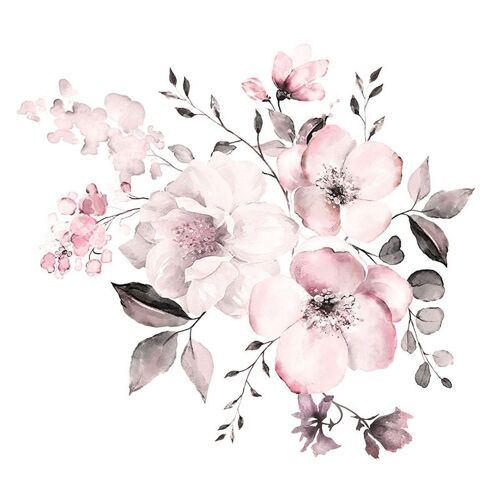Tatouages muraux, autocollants de décoration murale, autocollants de fleurs aquarelles, pour salon, chambre à coucher goodnice