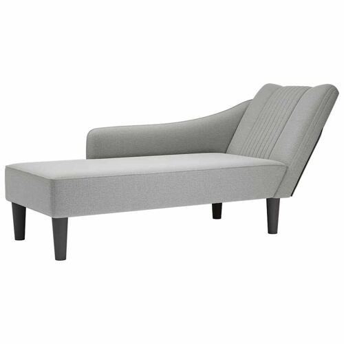 vidaXL Fauteuil long avec accoudoir droit gris nuage tissu
