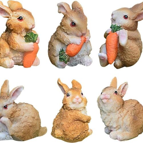 Figurines de lapin en résine, ornements de jardin, lapins chics, décoration de pâques, résine goodnice