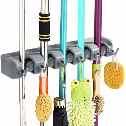 Porte-Balai, Porte-Balai Avec 6 Crochets Et 5 Attaches Rapides, Goodnice