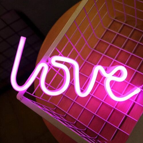 Lumière Néon, Lumière Décorative En Forme De Signe Néon Led Love, Décoration Murale Pour Goodnice