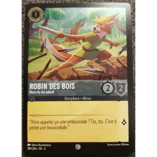 Carte Lorcana Disney (Chapitre 3) Foil Commune (189/204) Robin Des Bois - Hors-La-Loi Adoré