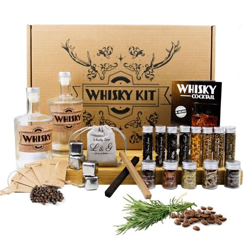 L&g® - Kit Préparation Et Dégustation Whisky Arrangé - Idées Cadeaux - Coffret Cadeau Whisky Diy - Noël, Anniversaire - Made In France
