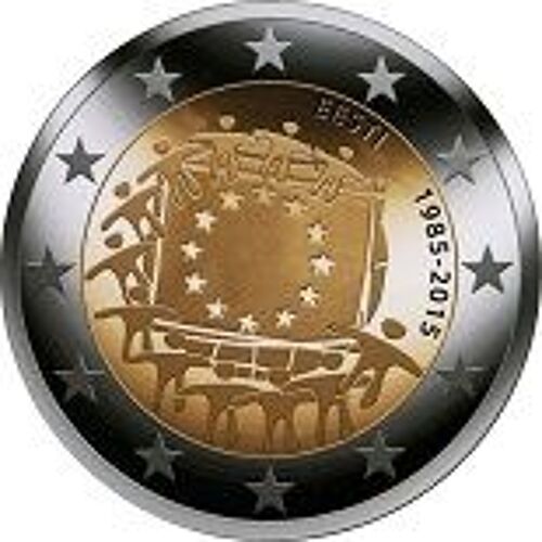 Estonie 2 Euros Commémorative 2015 (30 Ans Du Drapeau De L'ue) Neuve+++ Issue De Rouleau+++ Rare+++